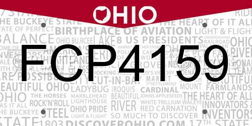 FCP4159 Ohio License Plate