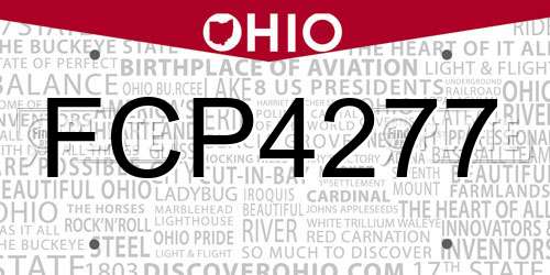 FCP4277 Ohio License Plate