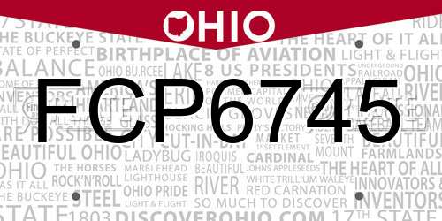 FCP6745 Ohio License Plate