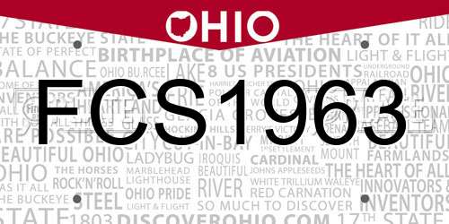 FCS1963 Ohio License Plate