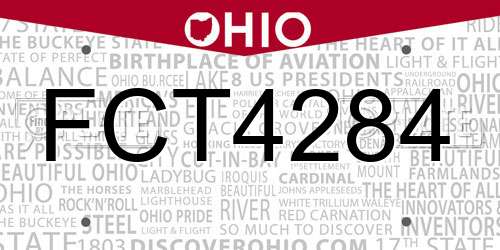 FCT4284 Ohio License Plate