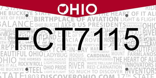 FCT7115 Ohio License Plate