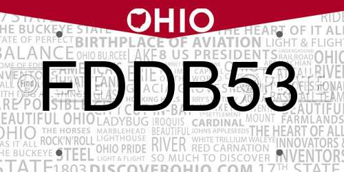 FDDB53 Ohio License Plate