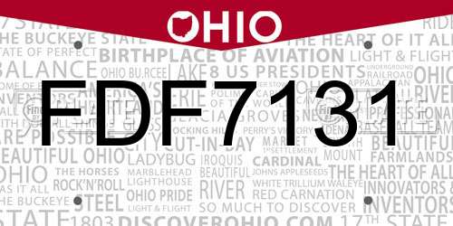 FDF7131 Ohio License Plate