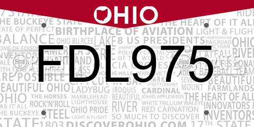 FDL975 Ohio License Plate