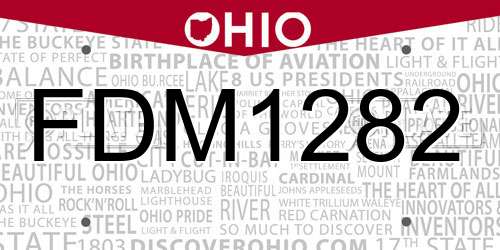 FDM1282 Ohio License Plate