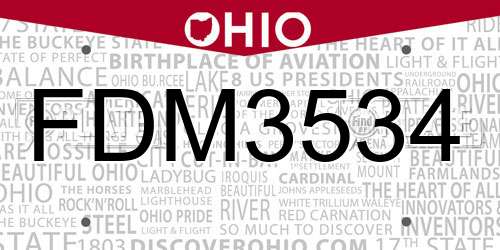 FDM3534 Ohio License Plate