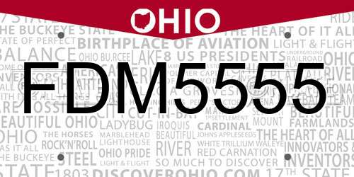 FDM5555 Ohio License Plate