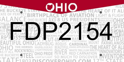 FDP2154 Ohio License Plate