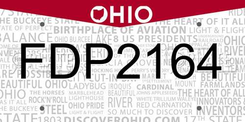 FDP2164 Ohio License Plate