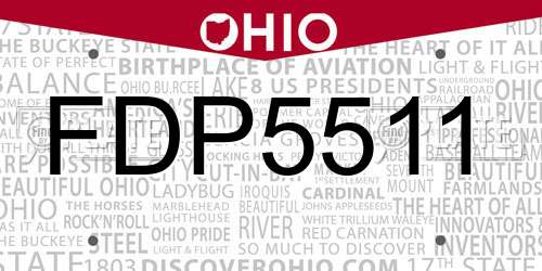 FDP5511 Ohio License Plate