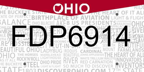 FDP6914 Ohio License Plate
