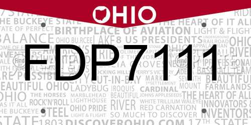 FDP7111 Ohio License Plate