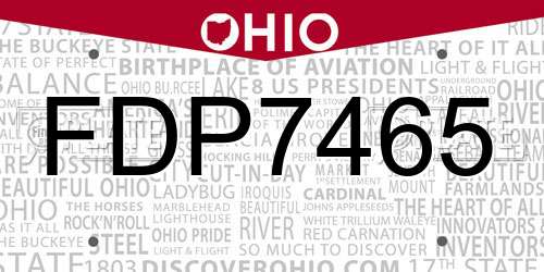 FDP7465 Ohio License Plate