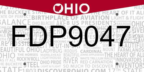 FDP9047 Ohio License Plate