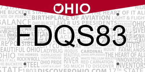 FDQS83 Ohio License Plate