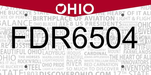 FDR6504 Ohio License Plate