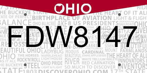 FDW8147 Ohio License Plate