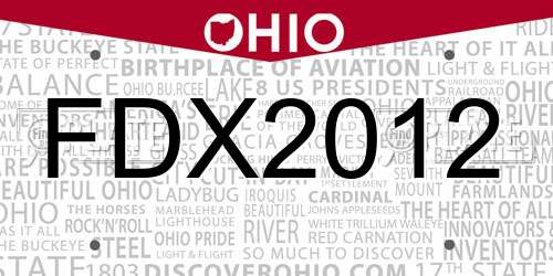 FDX2012 Ohio License Plate