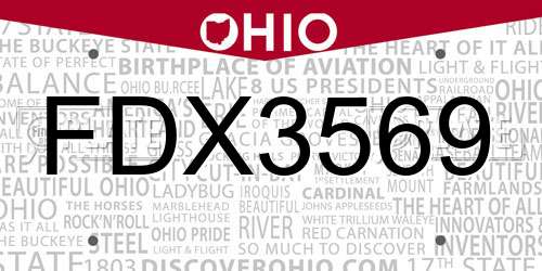 FDX3569 Ohio License Plate