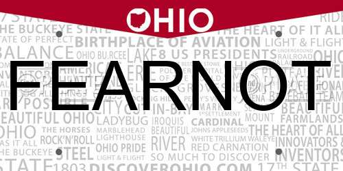 FEARNOT Ohio License Plate