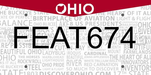 FEAT674 Ohio License Plate