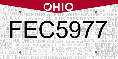 FEC5977 Ohio License Plate