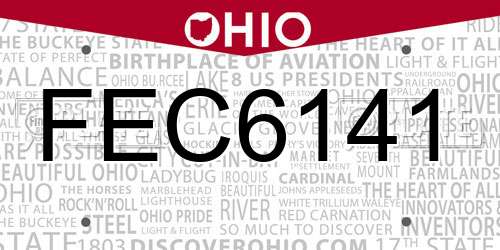 FEC6141 Ohio License Plate