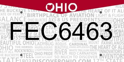 FEC6463 Ohio License Plate