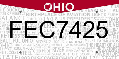 FEC7425 Ohio License Plate