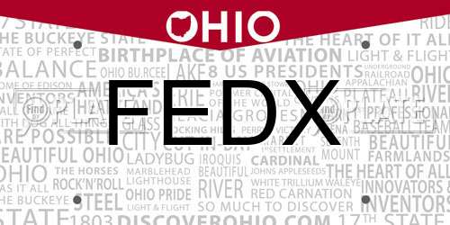 FEDX Ohio License Plate