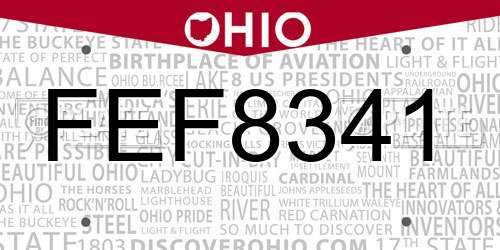 FEF8341 Ohio License Plate