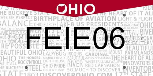 FEIE06 Ohio License Plate