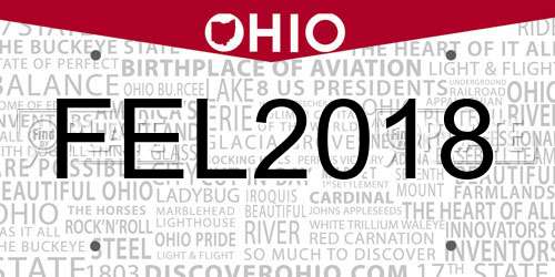 FEL2018 Ohio License Plate
