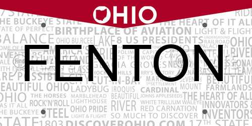 FENTON Ohio License Plate