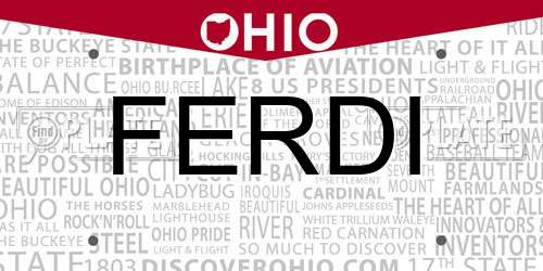 FERDI Ohio License Plate