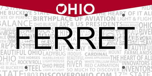 FERRET Ohio License Plate