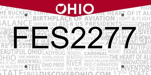 FES2277 Ohio License Plate