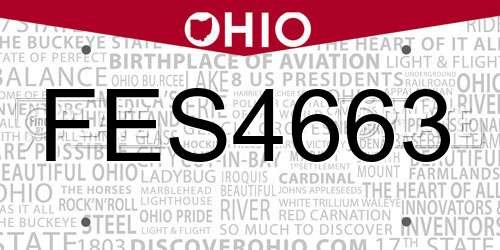 FES4663 Ohio License Plate