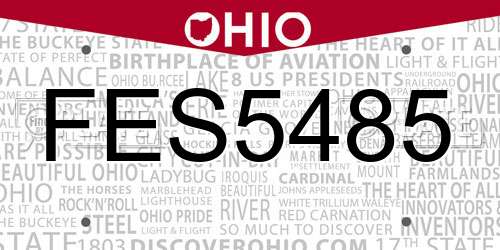 FES5485 Ohio License Plate