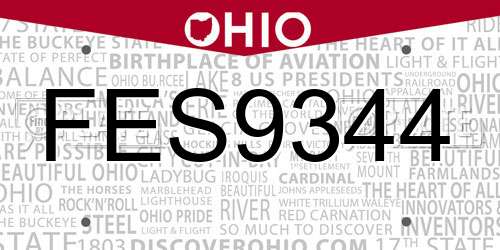 FES9344 Ohio License Plate