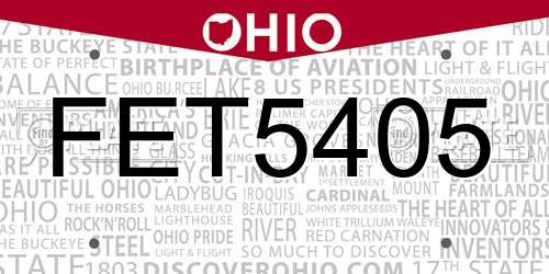 FET5405 Ohio License Plate