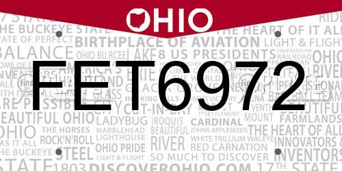 FET6972 Ohio License Plate