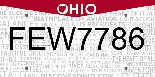 FEW7786 Ohio License Plate