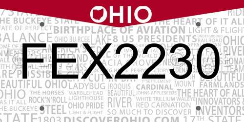 FEX2230 Ohio License Plate