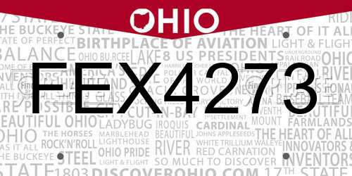 FEX4273 Ohio License Plate