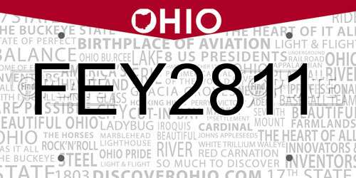 FEY2811 Ohio License Plate