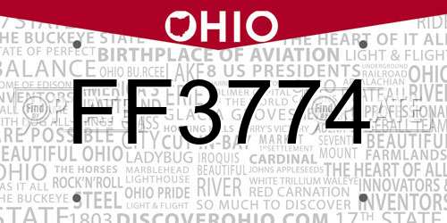 FF3774 Ohio License Plate
