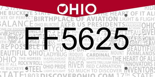 FF5625 Ohio License Plate