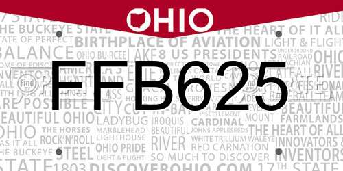 FFB625 Ohio License Plate